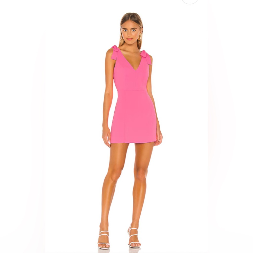 Amanda Uprichard Hot Pink Sheath V-Neck Mini